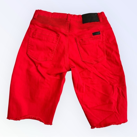 LRG Red Moto Biker Shorts – Size 28 True Straight Fit Zip Pockets - Picture 2 of 5